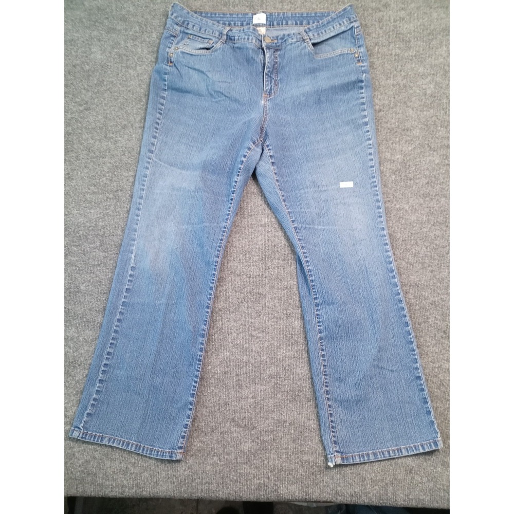 Justify Womens Bootcut Jeans 22W Blue Stretch Denim Embroidered Pockets